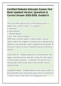 Certified Diabetes Educator Exams Test Bank Updated Version&period; Questions & Correct Answer 2025-2026&period; Graded A