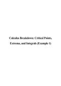 Calculus 1 Study Guide & Notes &lpar;Related Rates&comma; Optimization&comma; Critical Points & Integrals&rpar;