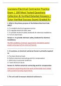 Louisiana Electrical Contractor Practice &NewLine;Exam &vert; 100 Most Tested Questions &NewLine;Collection & Verified Detailed Answers &vert; &NewLine;Tutor Verified Success Exam&rpar; Graded A&plus;