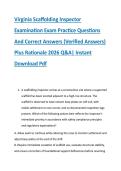 Virginia Scaffolding Inspector &NewLine;Examination Exam Practice Questions &NewLine;And Correct Answers &lpar;Verified Answers&rpar; &NewLine;Plus Rationale 2026 Q&A&vert; Instant &NewLine;Download Pdf  
