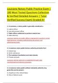 Louisiana Notary Public Practice Exam &vert; &NewLine;100 Most Tested Questions Collection &NewLine;& Verified Detailed Answers &vert; Tutor &NewLine;Verified Success Exam&rpar; Graded A&plus; 