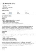 BSN 425&vert;Pain and Comfort Quiz&vert; Gerontological Nursing&vert; Updated New edition&vert; 100&percnt; correct&vert; Nightingale College