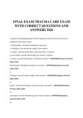 FINAL EXAM-TRAUMA CARE EXAM WITH CORRECT QUESTIONS AND ANSWERS 2026