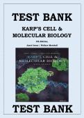 Test Bank For Karp&rsquo;s Cell And Molecular Biology&comma; 9th Edition By Gerald Karp&comma; Janet&comma; Wallace&vert; All Chapters &vert; Questions & 100&percnt; Verified Answers And Rationales &vert; Graded A&plus;