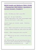 NR222 Health and Wellness FINAL EXAM &ndash; Chamberlain 2025 Edition&period; Questions & Correct Answers&period; Graded A