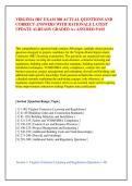 VIRGINIA HIC EXAM 300 ACTUAL QUESTIONS AND &NewLine;CORRECT ANSWERS WITH RATIONALE LATEST &NewLine;UPDATE ALREADY GRADED A&plus; ASSURED PASS