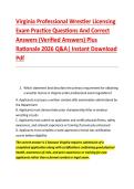 Virginia Professional Wrestler Licensing &NewLine;Exam Practice Questions And Correct &NewLine;Answers &lpar;Verified Answers&rpar; Plus &NewLine;Rationale 2026 Q&A&vert; Instant Download &NewLine;Pdf 