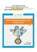 SOLUTION MANUAL For Entrepreneurial Finance&comma; 7th Edition by J&period; Chris Leach&comma; Ronald W&period; Melicher&comma; Chapters 1 - 16&comma; Complete With CAPSTONE CASES&NewLine;
