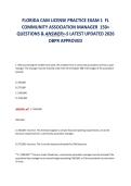 FLORIDA CAM LICENSE PRACTICE EXAM 1 FL&NewLine;COMMUNITY ASSOCIATION MANAGER 150&plus;&NewLine;QUESTIONS & ANSWER>-S LATEST UPDATED 2026&NewLine;DBPR APPROVED