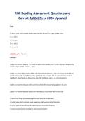 RISE Reading Assessment Questions and&NewLine;Correct ANSWER>-s 2026 Updated