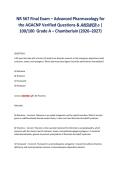 NR 567 Final Exam &ndash; Advanced Pharmacology for&NewLine;the AGACNP Verified Questions & ANSWER-s &vert;&NewLine;100&sol;100 Grade A &ndash; Chamberlain &lpar;2026&ndash;2027