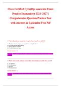 Cisco Certified CyberOps Associate Exam&NewLine;Practice Examination 2026&ndash;2027 &vert; &NewLine;Comprehensive Question Practice Test &NewLine;with Answers & Rationales&vert; Free Pdf &NewLine;Access