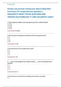 Florida Laws & Rules Chiropractic Board 2026&sol;2027 &NewLine;Test Exam 137 comprehensive questions &vert; &NewLine;FREQUENTLY MOST TESTED QUESTIONS AND &NewLine;VERIFIED SOLUTIONS&sol;GET IT 100&percnt; ACCURATE&excl;&excl; 2026&excl;&excl;