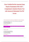 Cisco Certified DevNet Associate Exam &NewLine;Practice Examination 2026&ndash;2027 &vert; &NewLine;Comprehensive Question Practice Test &NewLine;with Answers & Rationales&vert; Free Pdf &NewLine;Access