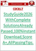 CDCR LT Study Guide 2026 &vert; Complete Solutions&comma; Practice Questions & Exam Preparation Guide