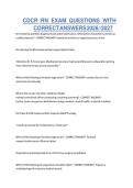 CDCR RN Exam Questions with Correct Answers 2026 &vert; Complete Nursing Study Guide & Practice Test Solutions