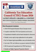 California Tax Education Council &lpar;CTEC&rpar; Exam 2026 &vert; 200&plus; Questions & Verified Answers with Detailed Rationales &ndash; CRTP Certification Prep &vert; Graded A&plus;&NewLine;