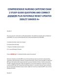 COMPREHENSIVE NURSING CAPSTONE EXAM&NewLine;2 STUDY GUIDE QUESTIONS AND CORRECT&NewLine;ANSWERS PLUS RATIONALE NEWLY UPDATED&NewLine;2026&sol;27 GRADED A&plus;