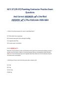AZ C-37 &lpar;CR-37&rpar; Plumbing Contractor Practice Exam&NewLine;Questions&NewLine;And Correct ANSWER>-s &lpar;Verified&NewLine;ANSWER>-s&rpar; Plus Rationale 2026 Q&A