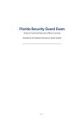 Florida Security Guard Exam&NewLine;&lpar;Class D Unarmed Security Officer License&rpar; Questions & Detailed Answers&vert; Latest Update&NewLine;