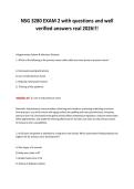 NSG 3280 EXAM 2 with questions and well&NewLine;verified answers real 2026&excl;&excl;&excl;