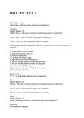 MAT 101 TEST 1 Questions with Detailed Explanation