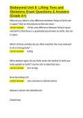 Biobeyond Unit 8 Lifting Tons and Skeletons Exam Questions & Answers &lpar;Grade A&plus;&rpar;&period;docx&NewLine;&NewLine;