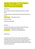 BIO BEYOND RISE OF THE ANIMALS NILPENA&comma; AUSTRALIA EXAM QUESTIONS AND ANSWERS&period;docx&NewLine;&NewLine;