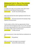 Biobeyond Unit 4- Rise of the Animals Exam Questions & Answers &lpar;Grade A&plus;&rpar;&period;docx&NewLine;&NewLine;