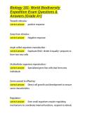 Biology 101- World Biodiversity Expedition Exam Questions & Answers &lpar;Grade A&plus;&rpar;&period;docx&NewLine;&NewLine;