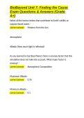 BioBeyond Unit 7 Finding the Cause Exam Questions & Answers &lpar;Grade A&plus;&rpar;&period;docx&NewLine;&NewLine;