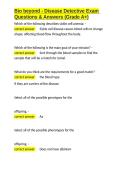 Bio beyond - Disease Detective Exam Questions & Answers &lpar;Grade A&plus;&rpar;&period;docx&NewLine;&NewLine;