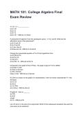 MATH 101&colon; College Algebra Final Exam Review  Questions with Comprehensive Rationales &lpar;2026&sol;2027&rpar;