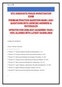 NYC ASSOCIATE FRAUD INVESTIGATOR EXAM PREMIUM QUESTION BANK 2026-2027 &vert; 250&plus; MCQs with Verified Answers & Rationales &vert; Guaranteed Pass