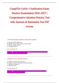 CompTIA CySA&plus; Certification Exam &NewLine;Practice Examination 2026&ndash;2027 &vert; &NewLine;Comprehensive Question Practice Test &NewLine;with Answers & Rationales&vert; Free Pdf &NewLine;Access