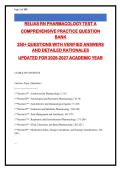 WGU PHARMACOLOGY COMPLETE QUESTION BANK 2026-2027 &vert; 250&plus; MCQs with Verified Answers & Rationales &vert; Cardiovascular&comma; Neuro&comma; Anti-Infectives & More &vert; Guaranteed Pass