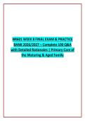 NR601 WEEK 8 FINAL EXAM & PRACTICE &NewLine;BANK 2026&sol;2027 &ndash; Complete 100 Q&A &NewLine;with Detailed Rationales &vert; Primary Care of &NewLine;the Maturing & Aged Family