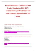 CompTIA Security&plus; Certification Exam &NewLine;Practice Examination 2026&ndash;2027 &vert; &NewLine;Comprehensive Question Practice Test &NewLine;with Answers & Rationales&vert; Free Pdf &NewLine;Access