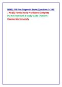 NR603 FNP Pre-Diagnostic Exam &lpar;Questions 1&ndash;100&rpar; &NewLine;&vert; NR 603 Family Nurse Practitioner Complete &NewLine;Practice Test Bank & Study Guide &vert; Rated A&plus; &NewLine;Chamberlain University