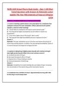NURS 5334 Actual Pharm Study Guide &ndash; Quiz 1 100 Most &NewLine;Tested Questions with Answers & Rationales Latest &NewLine;Update This Year Pdf University of Texas at Arlington &NewLine;&lpar;UTA&rpar;