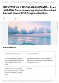 CDC 4Y051P Vol&period; 1 DENTAL ADMINISTRATION Exam &vert; With 100&percnt; Correct Answers graded A&plus; Guaranteed Success&excl;&excl; Newest 2026 Complete Questions&NewLine;&NewLine;&NewLine;