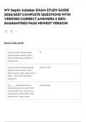 WV Septic Installer EXAM STUDY GUIDE 2026&sol;2027 COMPLETE QUESTIONS WITH VERIFIED CORRECT ANSWERS &vert;&vert; 100&percnt; GUARANTEED PASS NEWEST VERSION