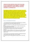 NFHS SOCCER CERTIFICATION TEST EXAM 300 &NewLine;ACTUAL QUESTIONS AND CORRECT ANSWERS &NewLine;WITH RATIONALE LATEST UPDATE ALREADY &NewLine;GRADED A&plus; ASSURED PASS