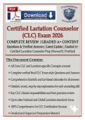 Certified Lactation Counselor &lpar;CLC&rpar; Exam 2026 &vert; 200&plus; Questions & Verified Answers with Detailed Rationales &vert; ALPP Lactation Certification Prep &ndash; Graded A&plus;&NewLine;&NewLine;