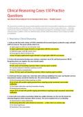 Clinical Reasoning Cases 150 Practice Questions&NewLine;Case-Based Clinical Judgment Across Nursing Content Areas &mdash; Straight Answers&NewLine;&NewLine;This document has question set using case-based vignettes to build clinical reasoning skills &lpar;recognizing cues&comma; analyzing cues