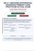 NR 511 MIDTERM DIFFERENTIAL DIAGNOSIS PRIMARY CARE PRACTICUM ACTUAL EXAM 2026&sol;2027 -&NewLine;100&percnt; VERIFIED &vert; DETAILED RATIONALES - PASS GUARANTEED - A&plus; GRADED