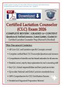 Certified Lactation Counselor &lpar;CLC&rpar; Exam 2026 &vert; Questions & Verified Answers &vert; Latest Update &vert; Graded A&plus;