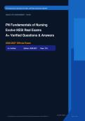 PN Fundamentals of Nursing Evolve HESI Exam Actual Exam 2026&sol;2027 &ndash; 100&percnt; Verified &vert; Detailed Rationales &ndash; Pass Guaranteed &ndash; A&plus; Graded