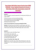 Texas Water Well Driller License Practice Exam &lpar;NEW &NewLine;VERSION&rpar; &vert; Actual Updated Questions & Answers &vert; &NewLine;TDLR Water Well Driller Study Guide&vert; Instant Pdf &NewLine;Download