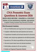 CNA Prometric Exam Questions & Answers 2026 &vert; High-Yield Review with 600&plus; Verified Q&A & Detailed Rationales &ndash; Certified Nursing Assistant Test Bank &vert; Graded A&plus;